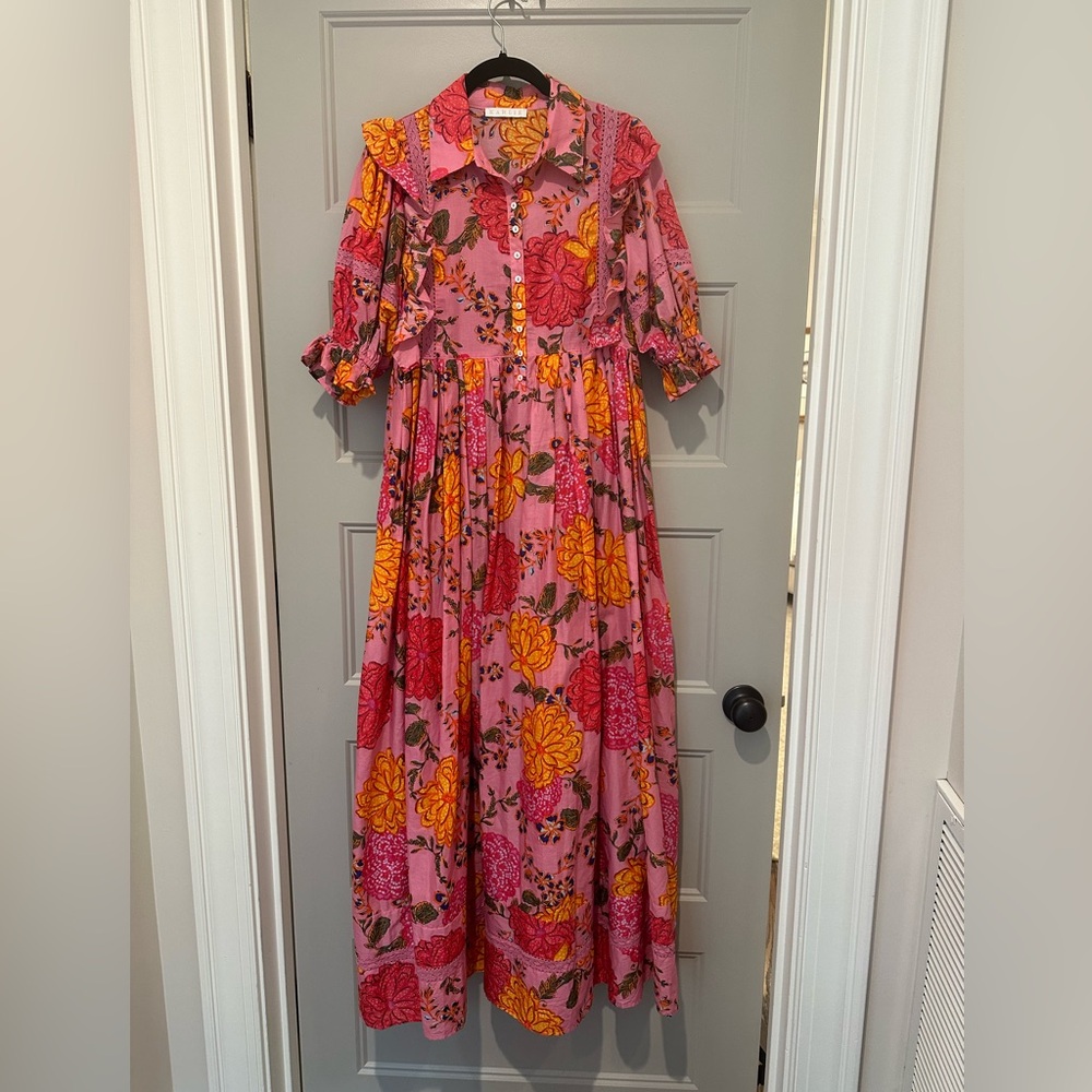 CROCHET DETAIL FLORAL MAXI